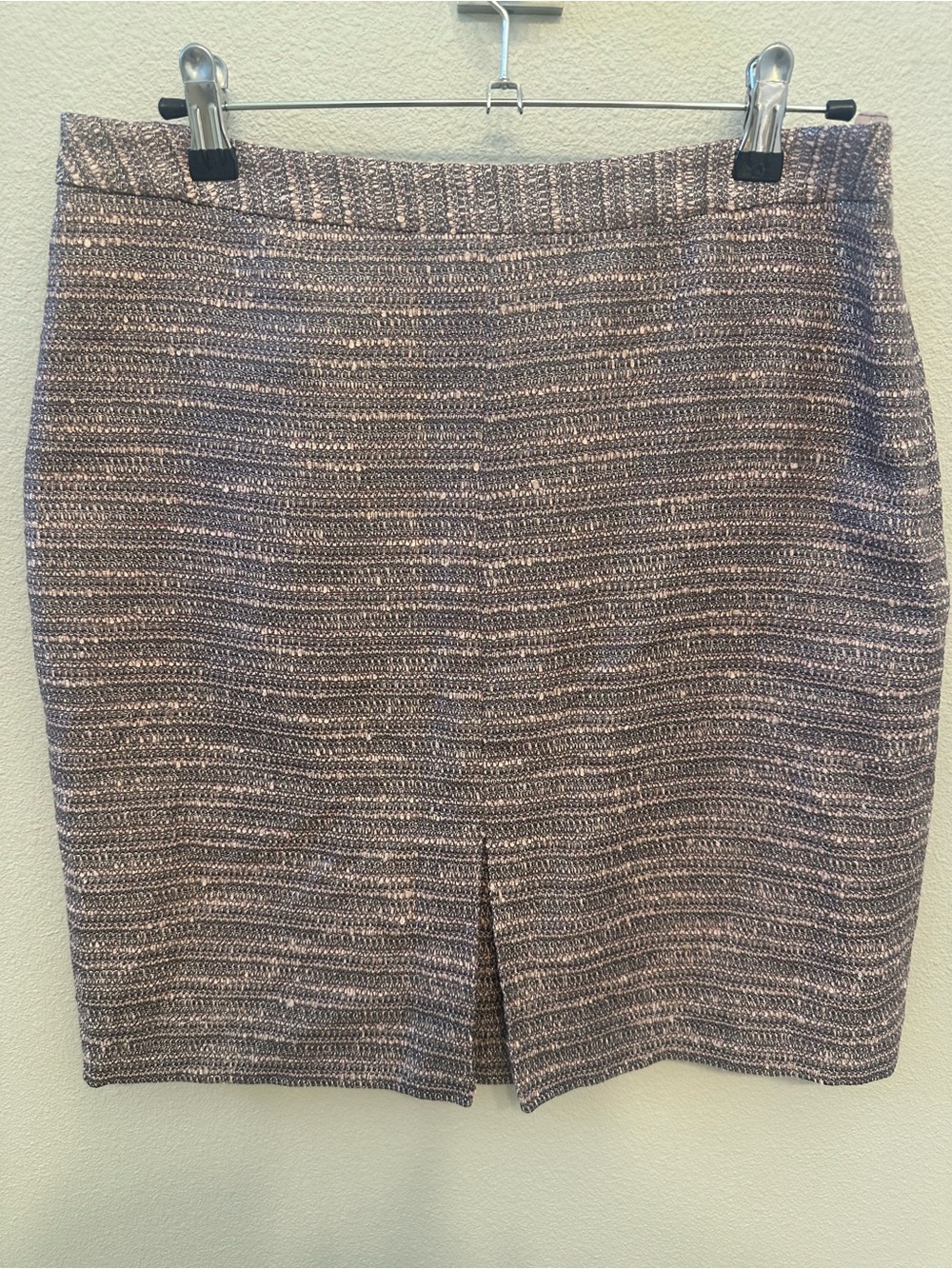 Brooks Brothers 346 Gray and Metallic Silver Textured Pencil Skirt